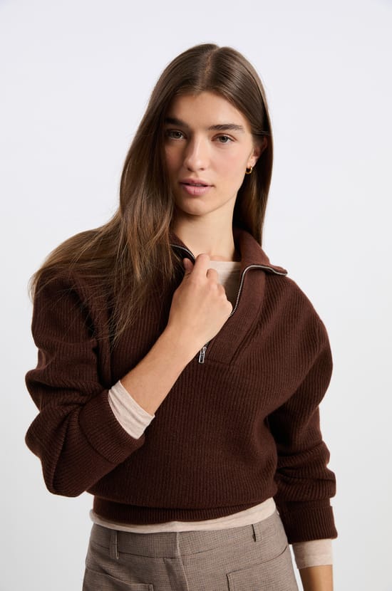 Trucker Collar Sweater;${refinementColor}