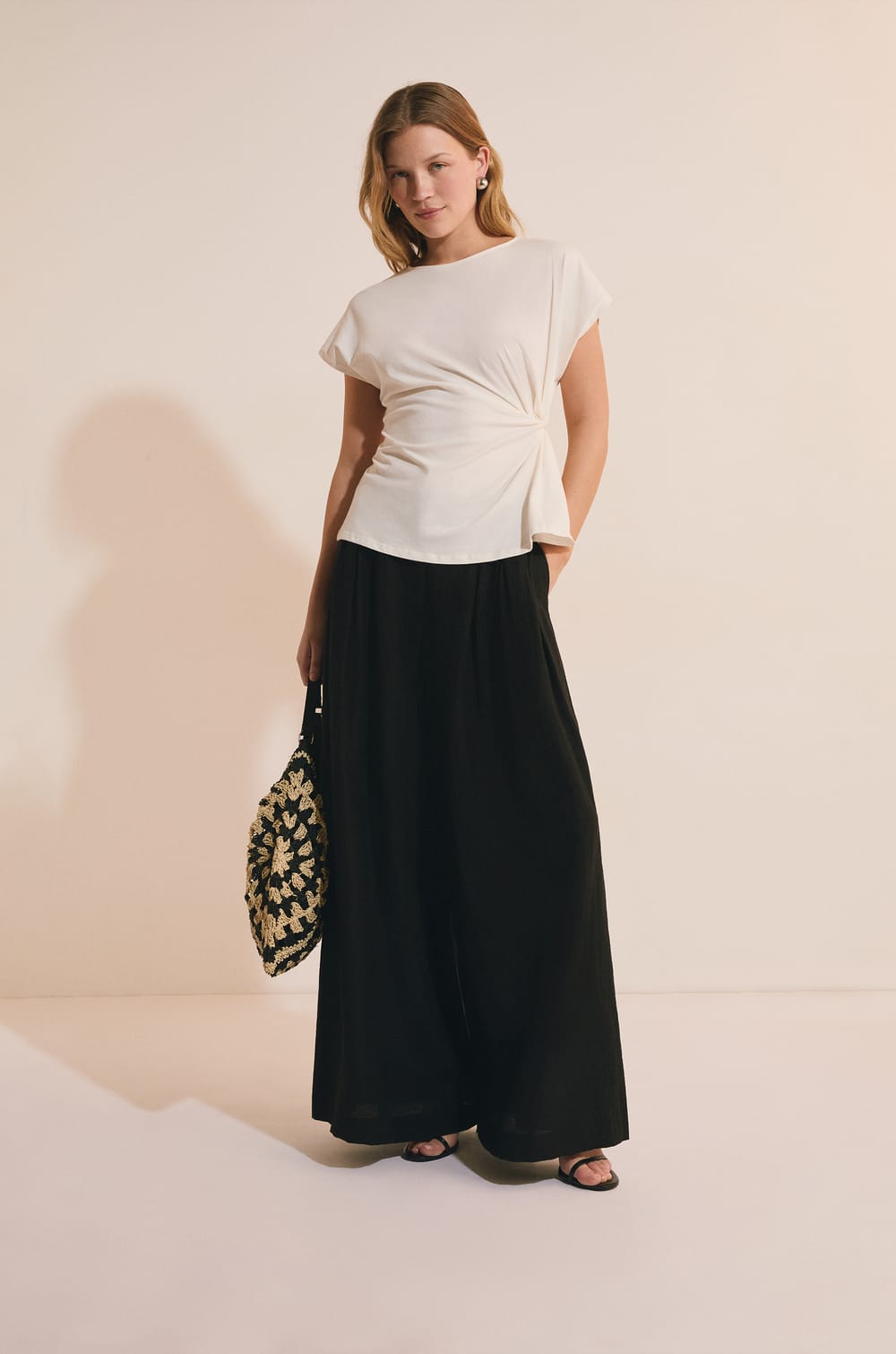 T-shirt manches courtes drapp&eacute;;${refinementColor}