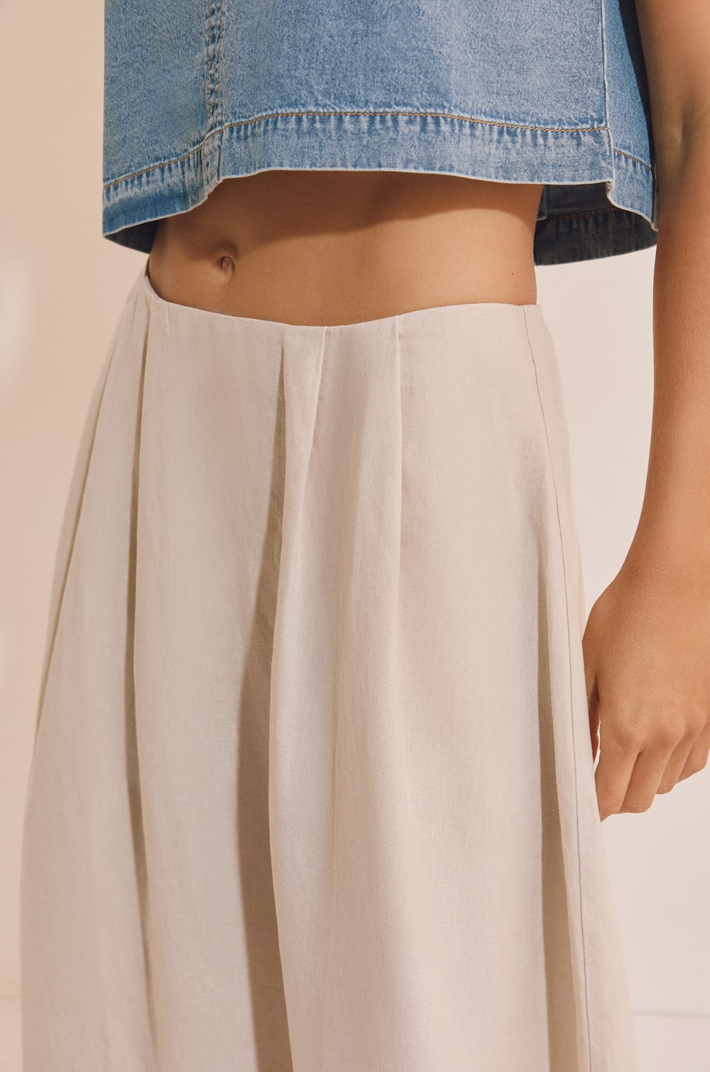 Jupe longue en lin;${refinementColor}