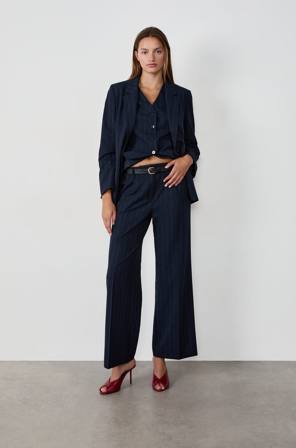 Pantalon à rayures;${refinementColor}