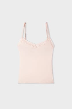 Unterhemd aus Mikrofaser und Spitze mit integriertem BH;${refinementColor}