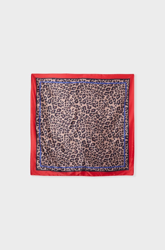 Foulard à imprimés effet satin;${refinementColor}
