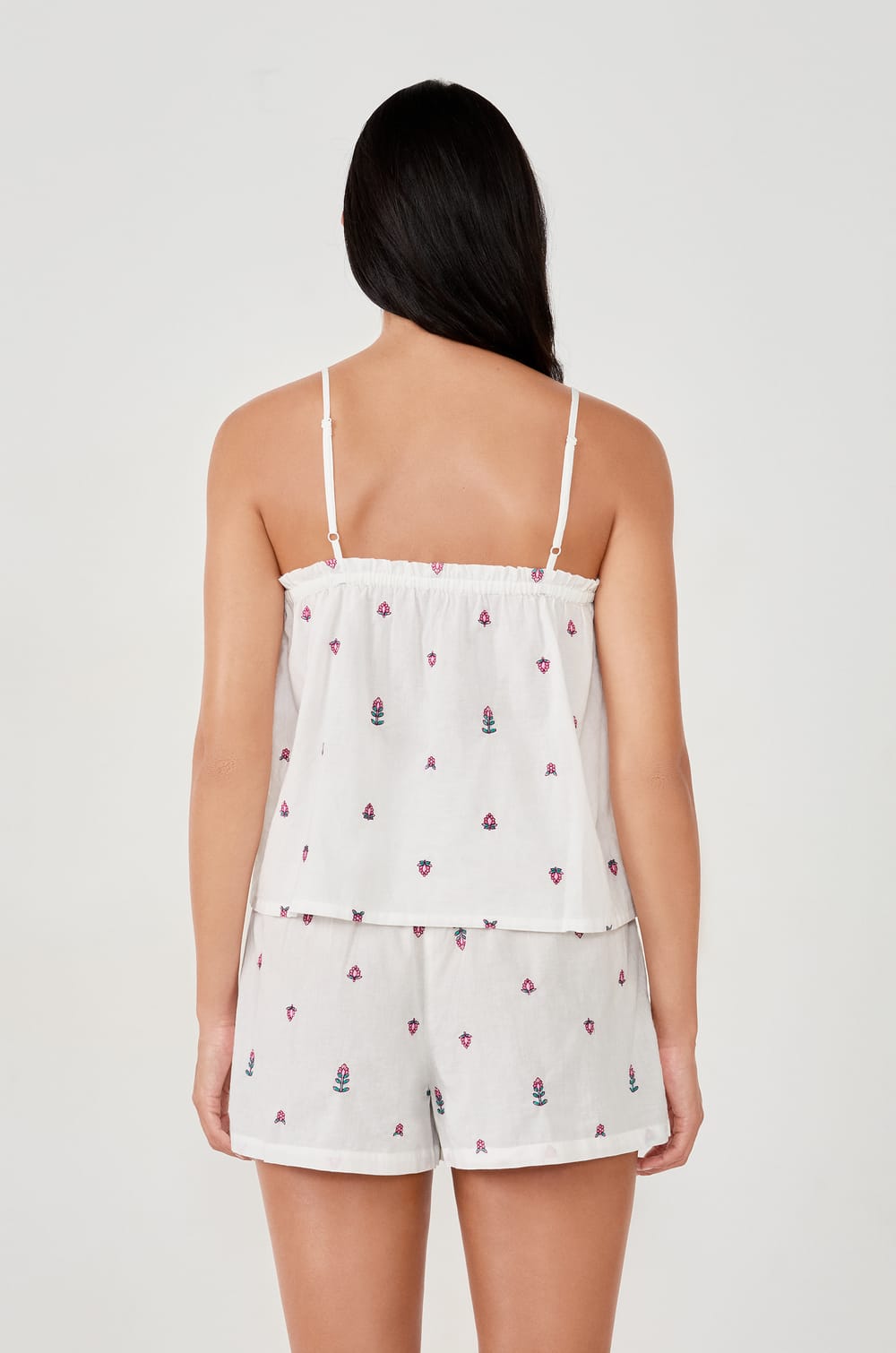 Cotton printed pyjama top;${refinementColor}