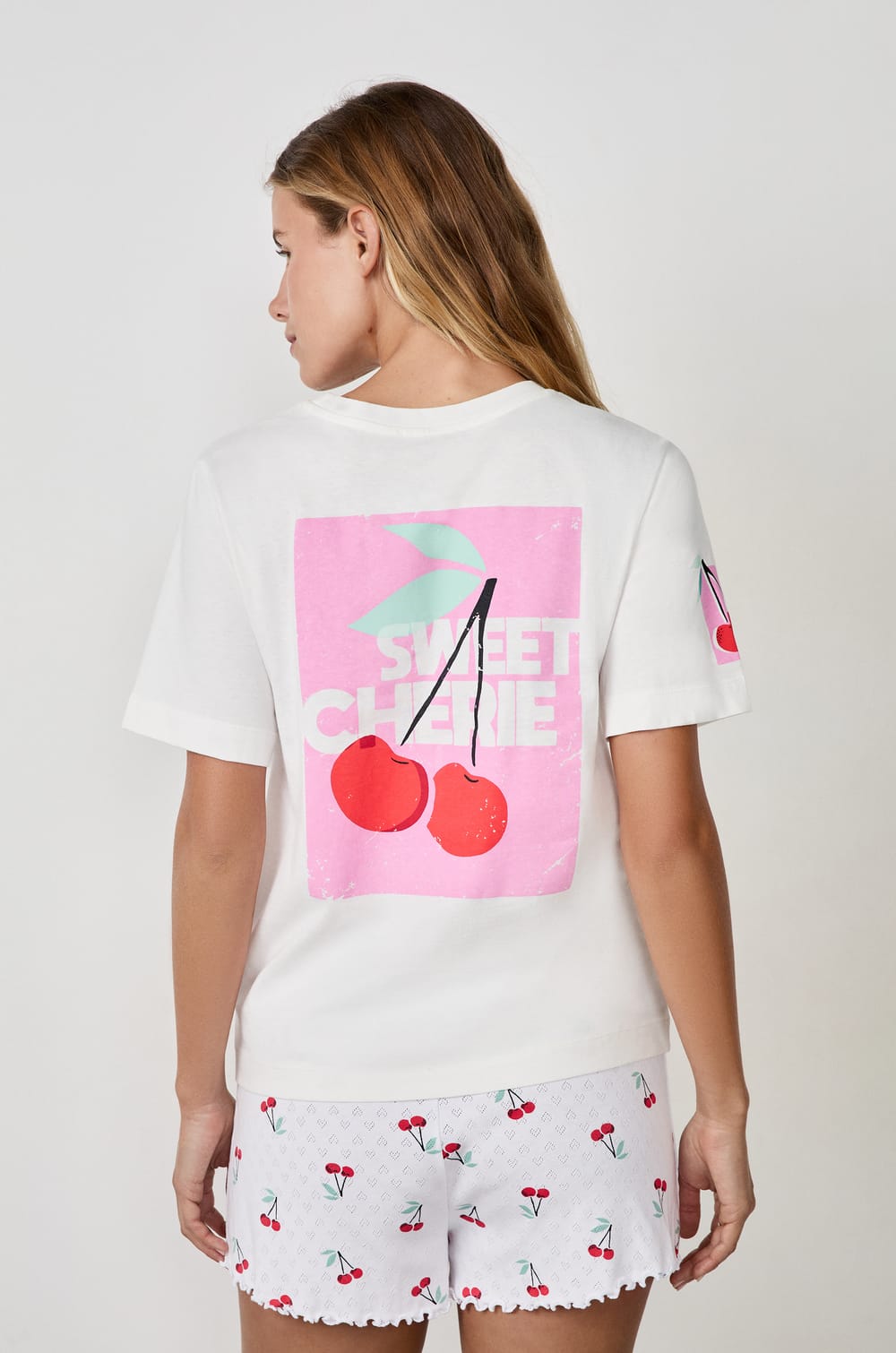 Short-sleeved cotton T-shirt "Sweet Cherie;${refinementColor}