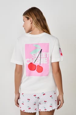 Short-sleeved cotton T-shirt "Sweet Cherie;${refinementColor}