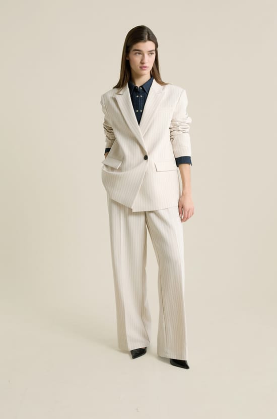 Veste blazer oversize &agrave; rayures;${refinementColor}