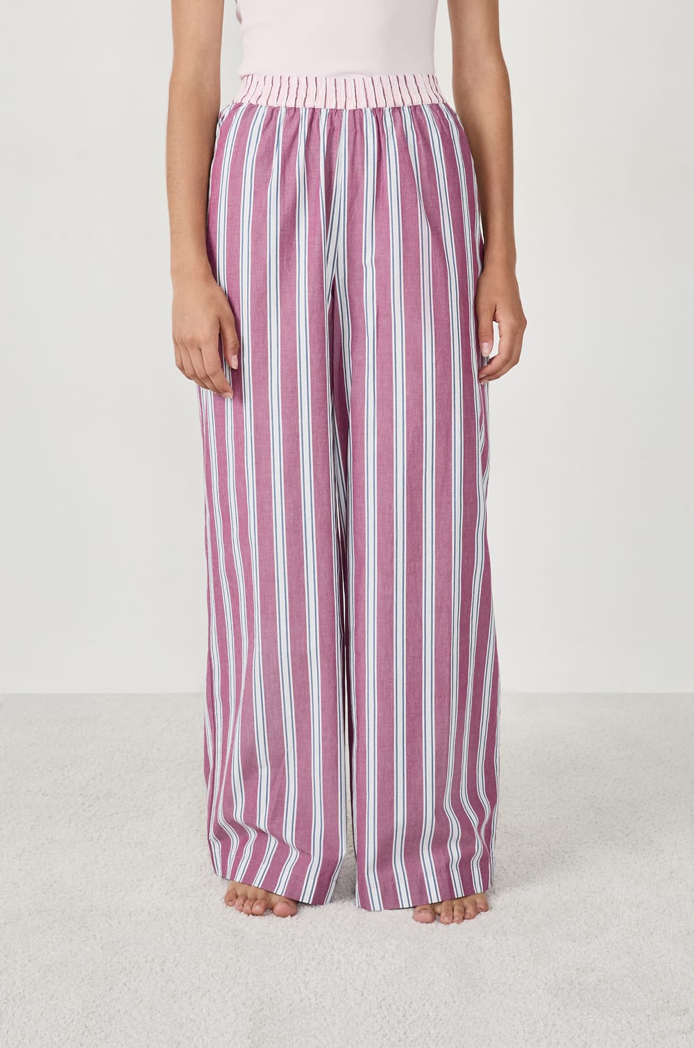 Pantalon de pyjama à rayures;${refinementColor}
