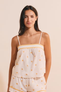 Caraco avec motifs soleil en coton;${refinementColor}