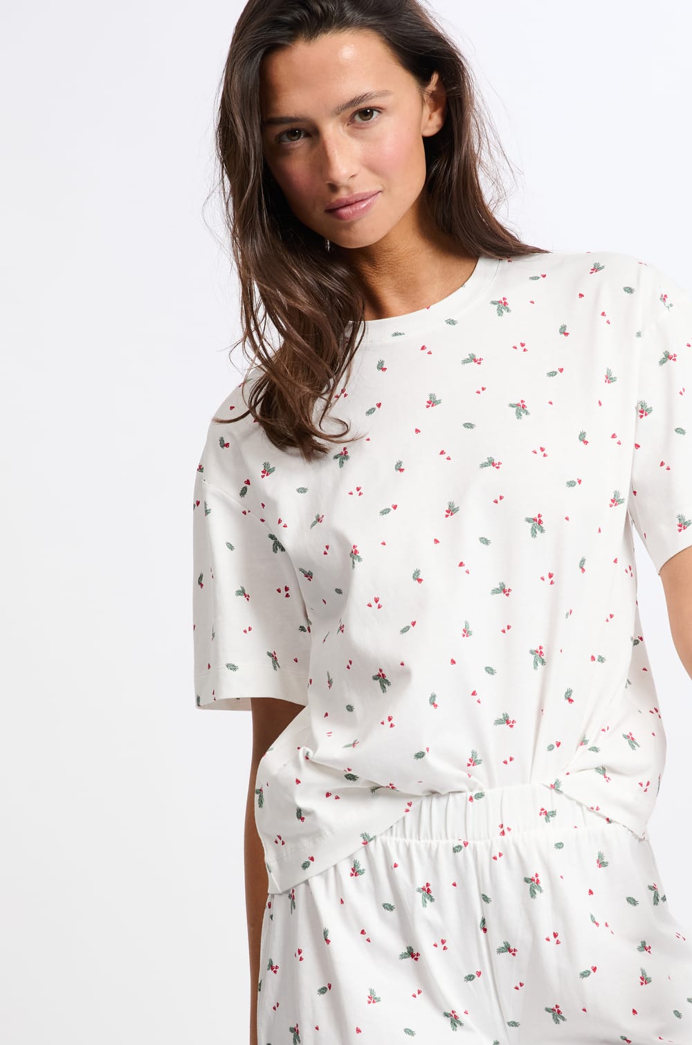 Pyjama 2 pièces à motifs en coton;${refinementColor}