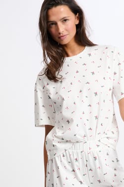 Pyjama 2 pièces à motifs en coton;${refinementColor}