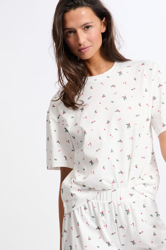 Pyjama 2 pièces à motifs en coton;${refinementColor}