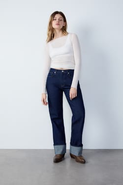 T-shirt thermique col bateau avec cachemire;${refinementColor}