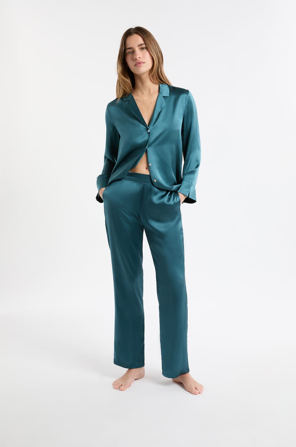 Silk Pyjama Trousers;${refinementColor}