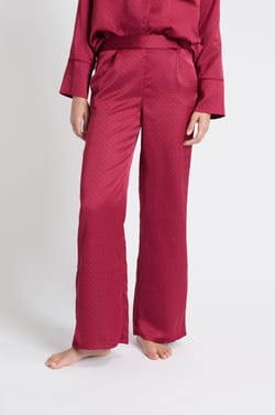 Pantalón de pijama satinado estampado;${refinementColor}
