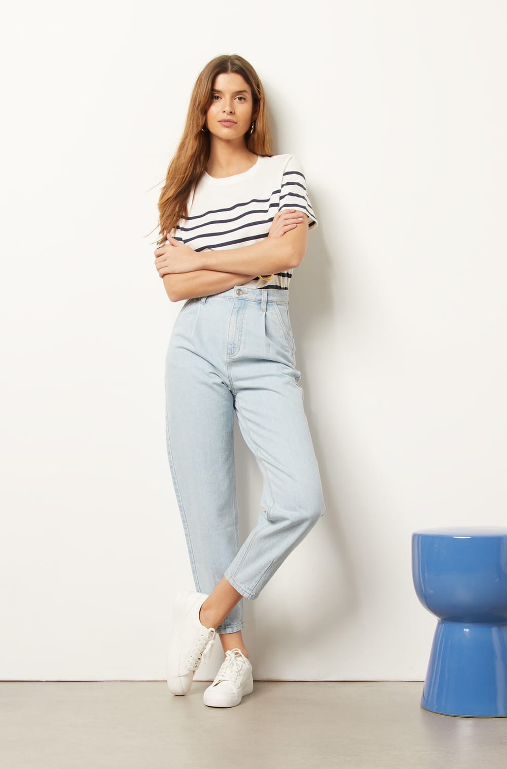 Pure Cotton CarrotCut Jeans COMI BLEU CIEL ETAM