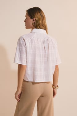 Chemise manches courtes en coton;${refinementColor}