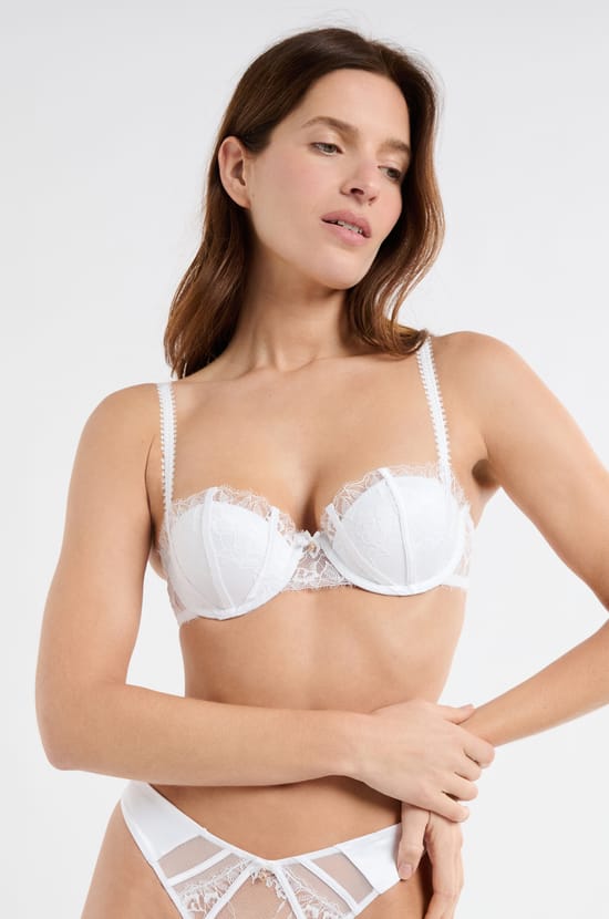 Push-up-BH Balconnette aus Spitze und Satin;${refinementColor}