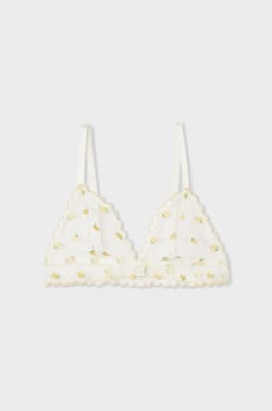 Soutien-gorge triangle avec broderie citron;${refinementColor}