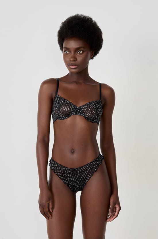 Polka dot tulle tanga;${refinementColor}