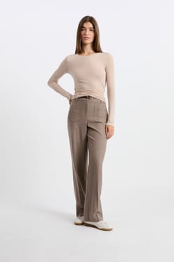 Round Neck T-shirt with Wool;${refinementColor}