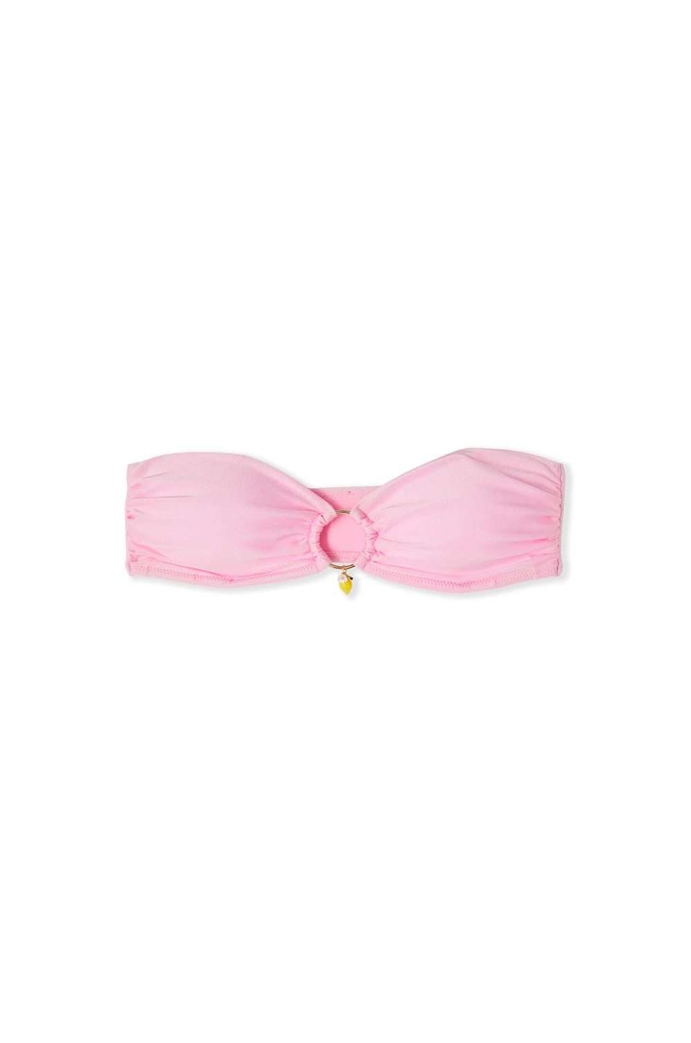 Satin Bandeau Swimsuit Top With Lemon Charm;${refinementColor}