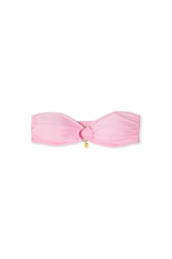 Satin Bandeau Swimsuit Top With Lemon Charm;${refinementColor}