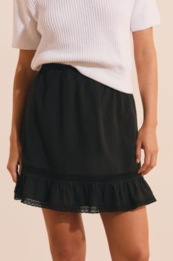 Short Cotton Skirt;${refinementColor}