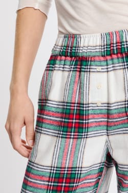 Pantalon de pyjama &agrave; carreaux en coton;${refinementColor}