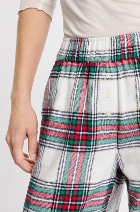 Pantalon de pyjama &agrave; carreaux en coton;${refinementColor}