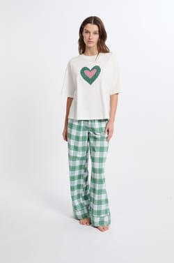 T-shirt de pyjama manches courtes en coton;${refinementColor}