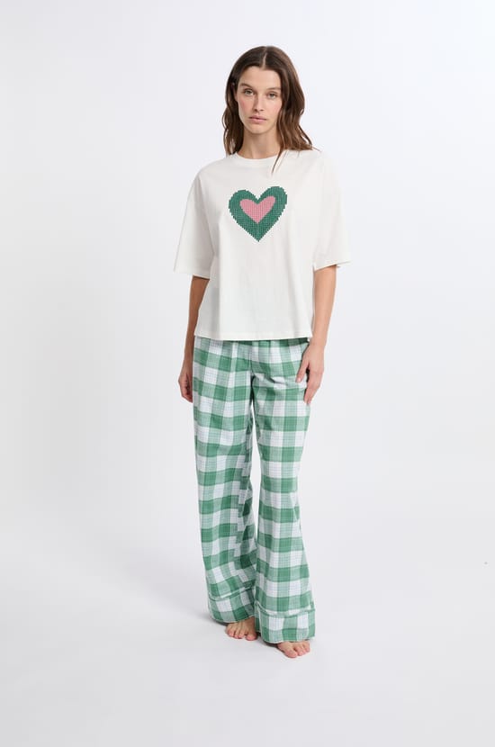 T-shirt de pyjama manches courtes en coton;${refinementColor}
