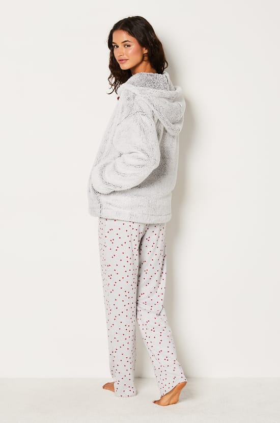 Ensemble 3 pièces de pyjamas veste polaire;${refinementColor}