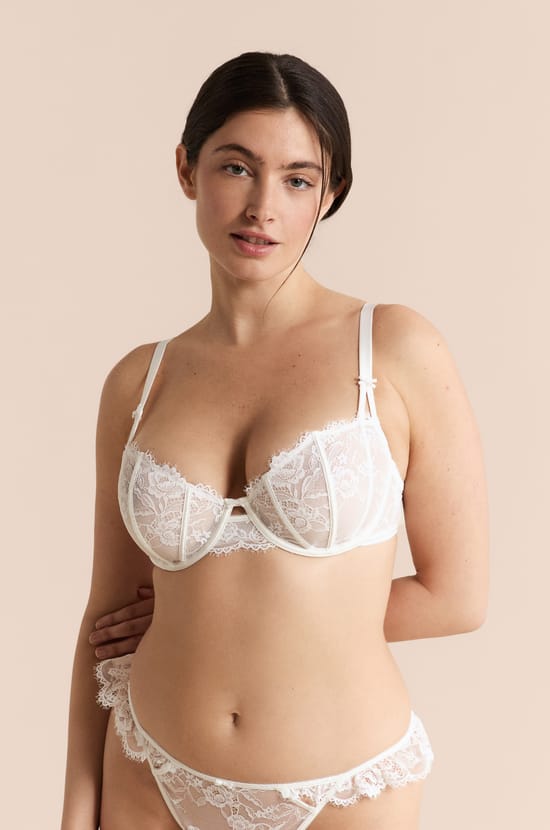 Soutien-gorge balconnet en dentelle;${refinementColor}