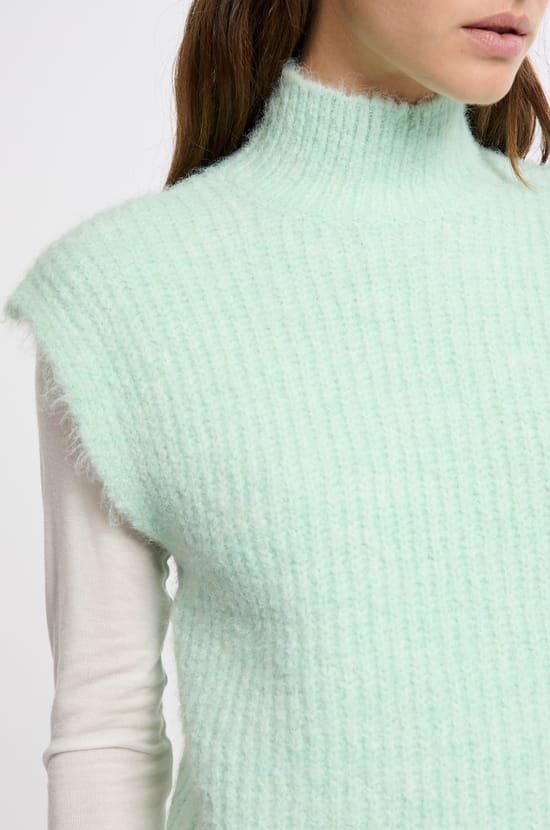 Pull sans manches col montant;${refinementColor}