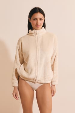 Oversized fleecevest met opstaande kraag;${refinementColor}