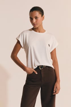 T-shirt manches courtes avec coton;${refinementColor}