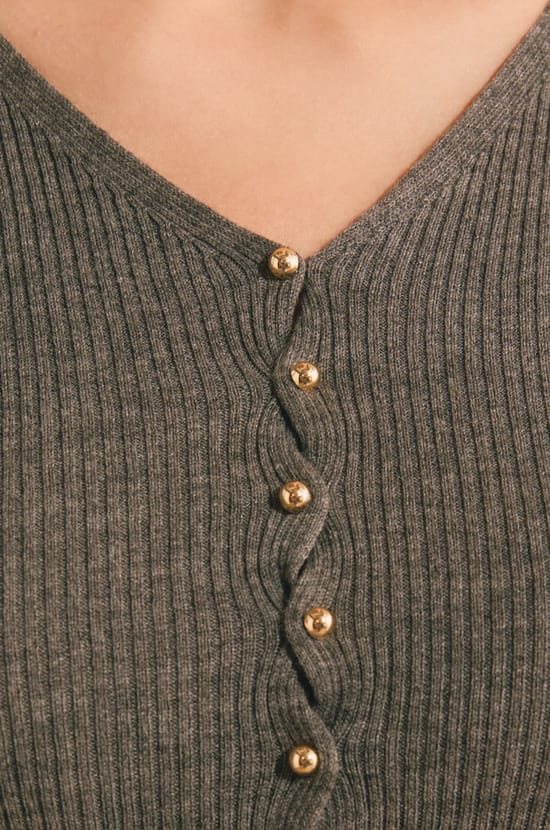 Cardigan c&ocirc;tel&eacute; &agrave; col V avec laine;${refinementColor}