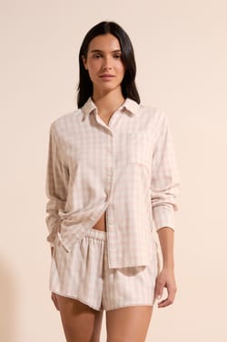 Short de pyjama &agrave; carreaux avec coton;${refinementColor}