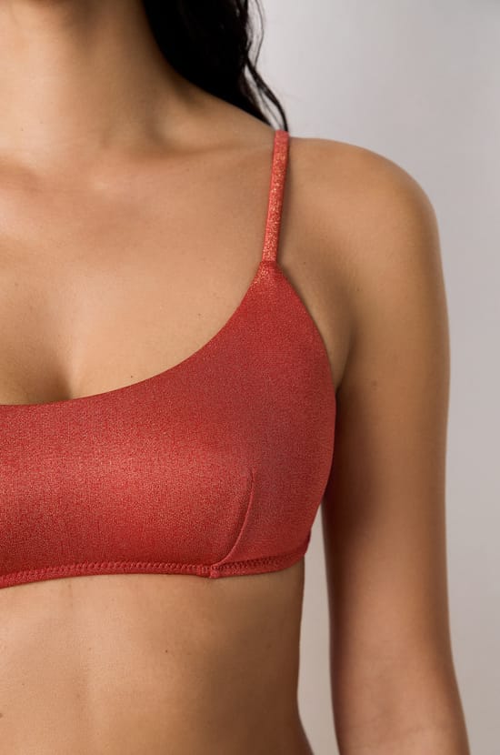 Brassière haut de maillot à nouer pailleté;${refinementColor}