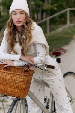 Rabbit-Print Pajama Pants;${refinementColor}