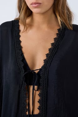 Embroidered Edge Kimono;${refinementColor}
