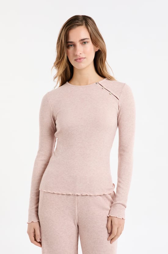 Pyjama T-shirt with buttons;${refinementColor}