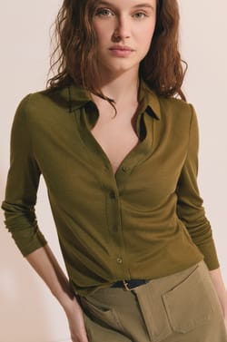 T-shirt manches longues col polo;${refinementColor}