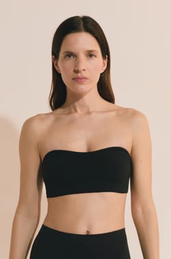 Soutien-gorge bandeau avec bretelles amovibles en coton;${refinementColor}