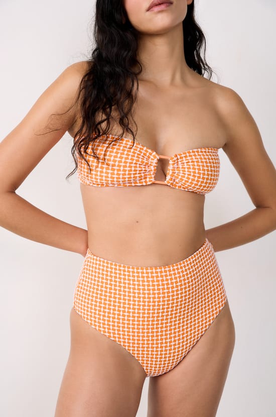 Printed bandeau bikini top;${refinementColor}