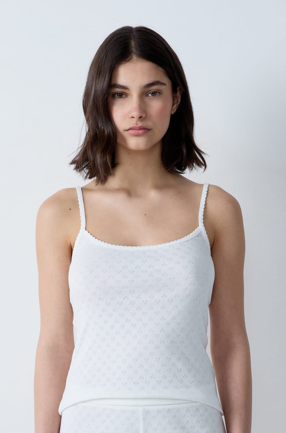 Caraco en coton pointelle;${refinementColor}