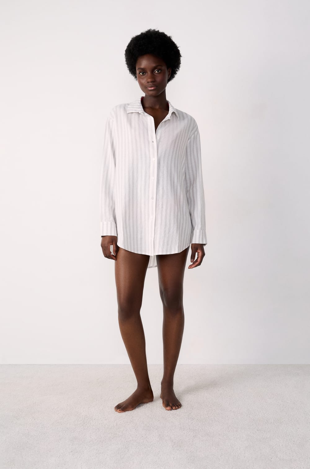 Chemise de plage rayée;${refinementColor}