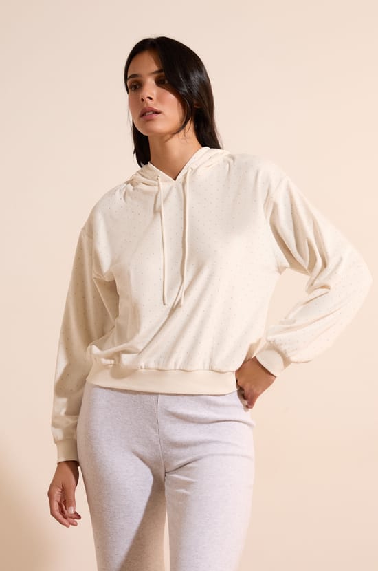 Sweatshirt avec capuche &agrave; motifs;${refinementColor}