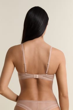 Wireless Triangle Bra with Lace Details;${refinementColor}