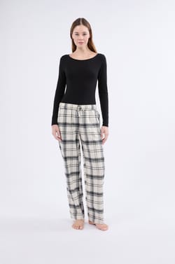 Pantalon de pyjama à carreaux en coton;${refinementColor}